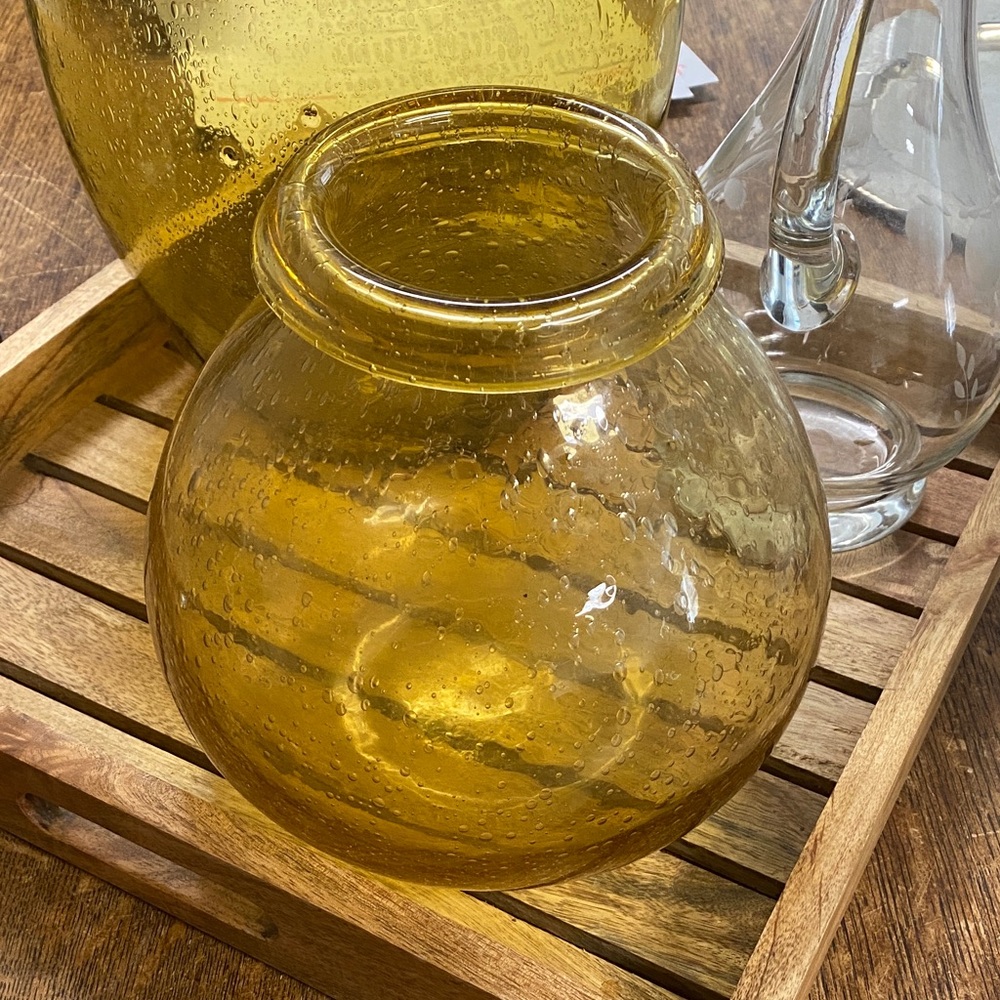 Amber Blown Glass Vase